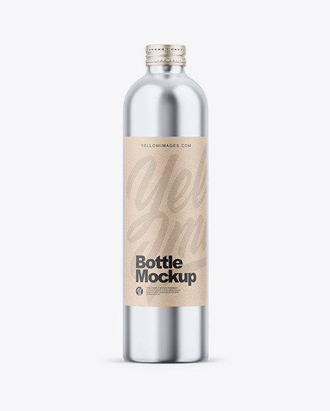 Glossy Metallic Bottle Mockup