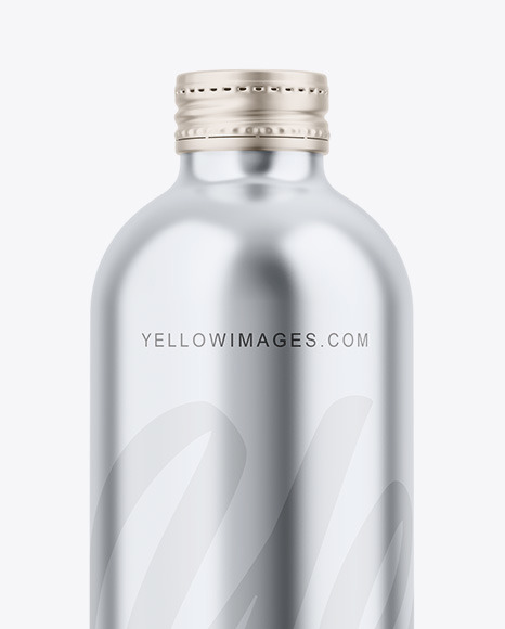 Glossy Metallic Bottle Mockup