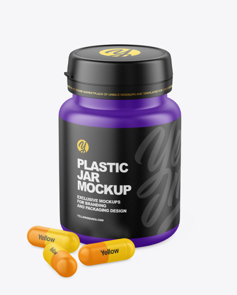 Matte Jar w/ Pills Mockup