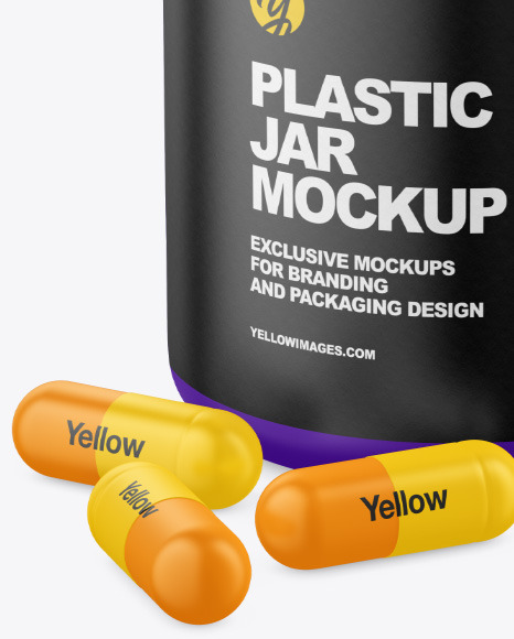 Matte Jar w/ Pills Mockup
