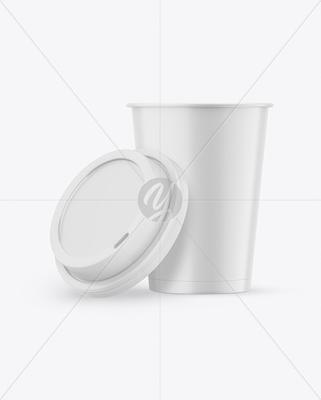 Matte Opened Coffee Cup Mockup