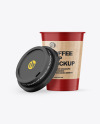 Matte Opened Coffee Cup with Holder Mockup