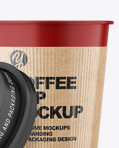 Matte Opened Coffee Cup with Holder Mockup