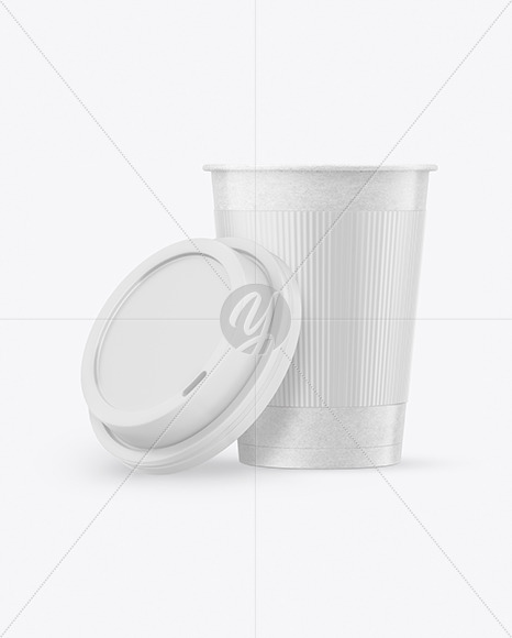 Kraft Opened Coffee Cup with Holder Mockup