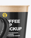 Kraft Opened Coffee Cup with Holder Mockup