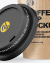 Kraft Opened Coffee Cup with Holder Mockup