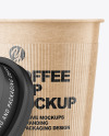 Kraft Opened Coffee Cup with Holder Mockup