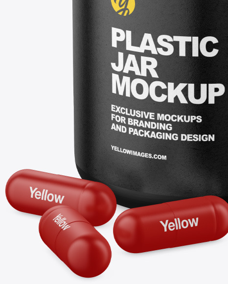 Metallic Jar w/ Pills Mockup