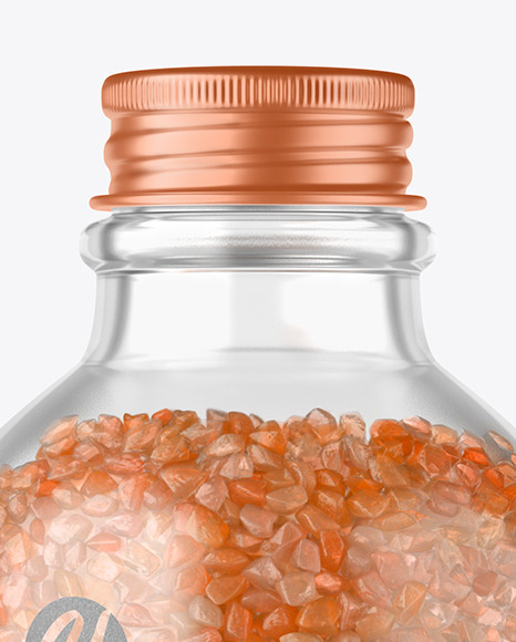 Glass Bottle with Bath Salt Mockup