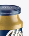 Glass Jar with Mustard Sauce Mockup