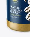 Glass Jar with Mustard Sauce Mockup