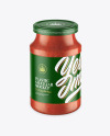 Glass Jar With Tomato Sauce Mockup