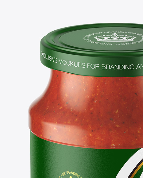 Glass Jar With Tomato Sauce Mockup