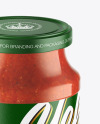 Glass Jar With Tomato Sauce Mockup