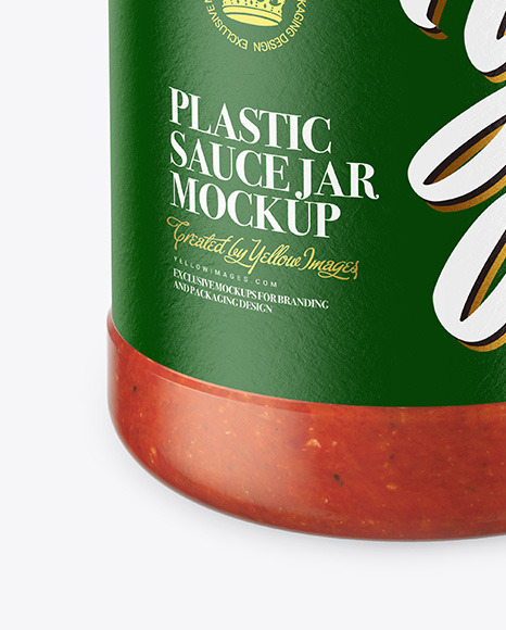 Glass Jar With Tomato Sauce Mockup
