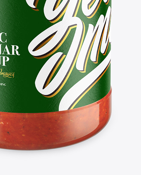 Glass Jar With Tomato Sauce Mockup