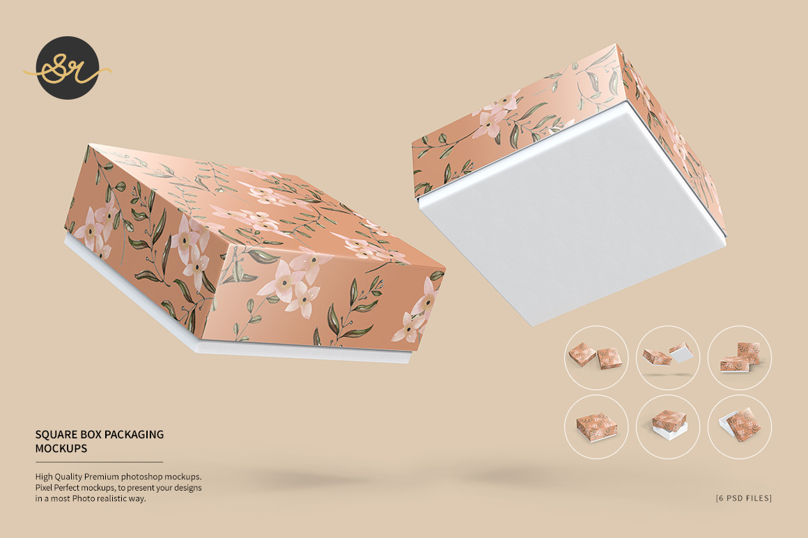 Square Box Packaging Mockups Square Box Packaging Mockups