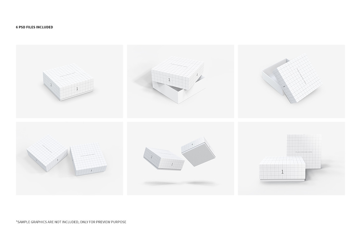 Square Box Packaging Mockups