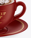 Ceramic Coffee Cup w/ Plate Mockup
