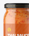 Clear Glass Jar with Sweet Chili Thai Sauce Mockup