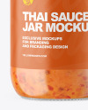 Clear Glass Jar with Sweet Chili Thai Sauce Mockup