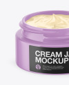 Opened Glossy Cream Jar Mockup