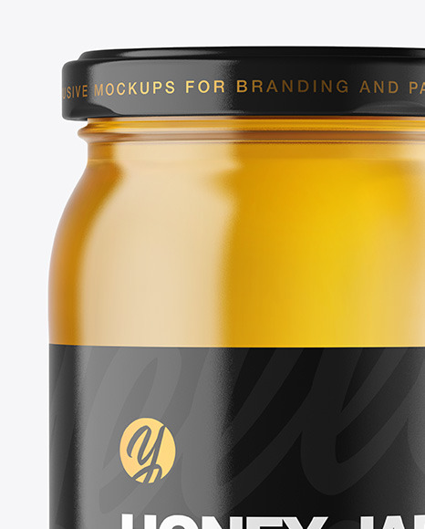 Clear Glass Jar with Honey Mockup