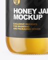 Clear Glass Jar with Honey Mockup