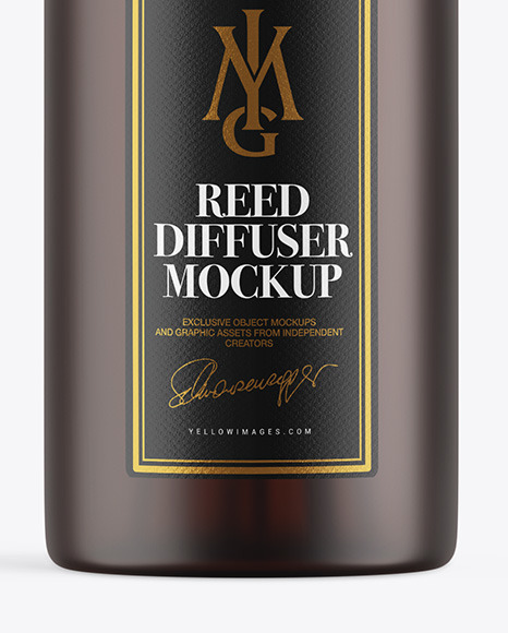 Frosted Amber Diffuser Bottle Mockup