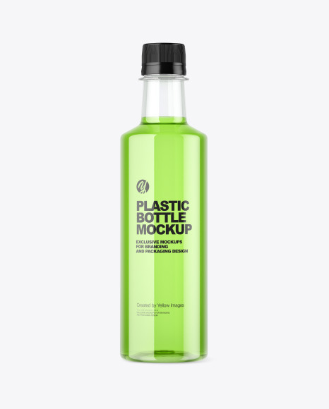 Clear Plastic Bottle w/ Drink Mockup