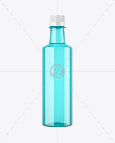 Colored Plastic Bottle w/ Water Mockup