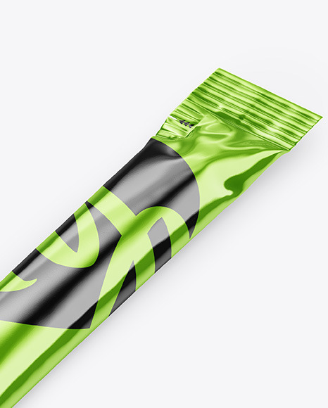 Metallic Stick Sachet Mockup