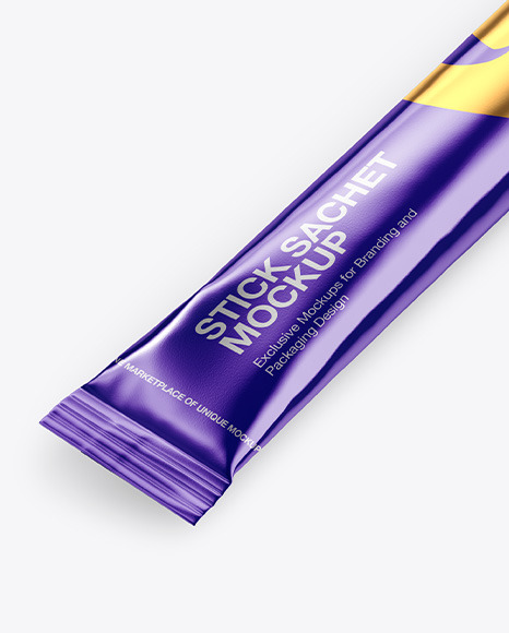 Metallic Stick Sachet Mockup