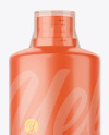 Matte Plastic Bottle with Measuring Cap Mockup
