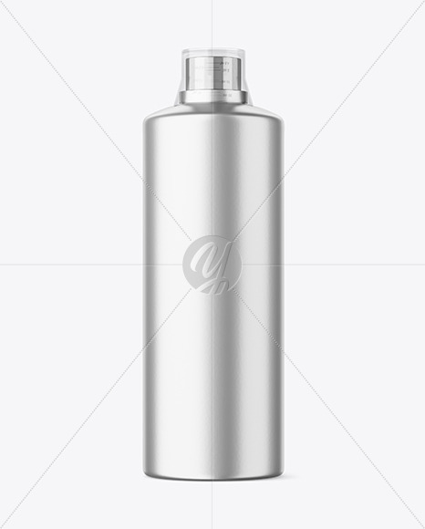 Metallized Plastic Bottle with Measuring Cap Mockup