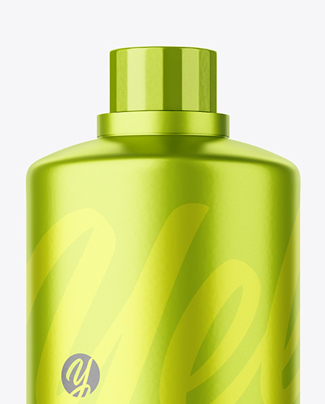 Metallized Plastic Bottle with Measuring Cap Mockup