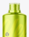 Metallized Plastic Bottle with Measuring Cap Mockup