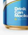 330ml Glossy Metallic Drink Can w/ Foil Lid Mockup