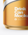330ml Matte Metallic Drink Can w/ Foil Lid Mockup