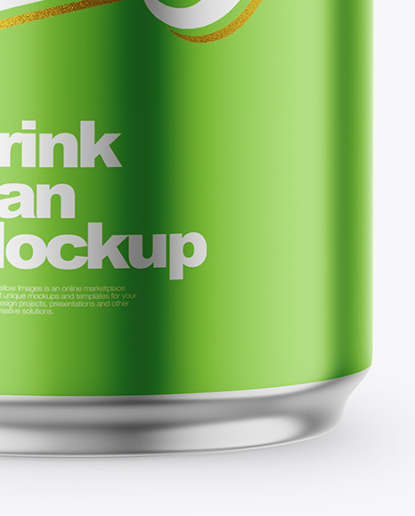 330ml Matte Metallic Drink Can w/ Foil Lid Mockup