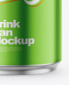 330ml Matte Metallic Drink Can w/ Foil Lid Mockup