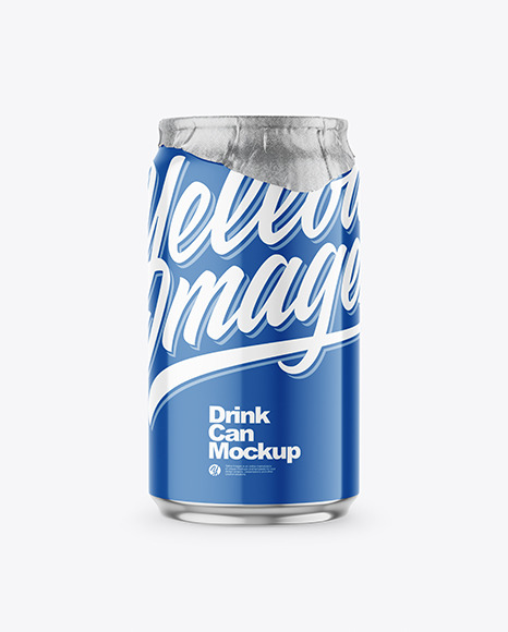 330ml Glossy Drink Can w/ Foil Lid Mockup