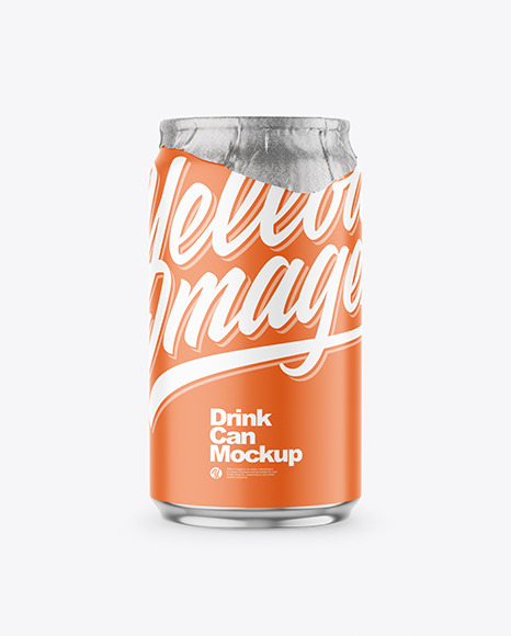 330ml Matte Drink Can w/ Foil Lid Mockup