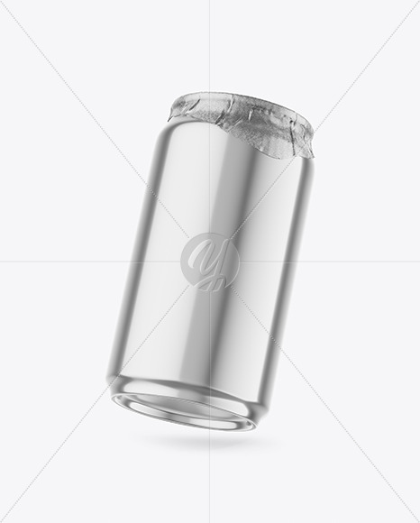 330ml Glossy Metallic Drink Can w/ Foil Lid Mockup