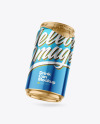 330ml Glossy Metallic Drink Can w/ Foil Lid Mockup