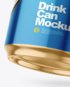 330ml Glossy Metallic Drink Can w/ Foil Lid Mockup