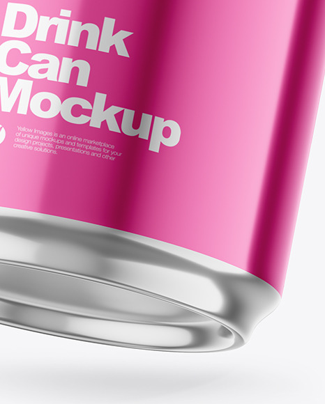 330ml Glossy Metallic Drink Can w/ Foil Lid Mockup