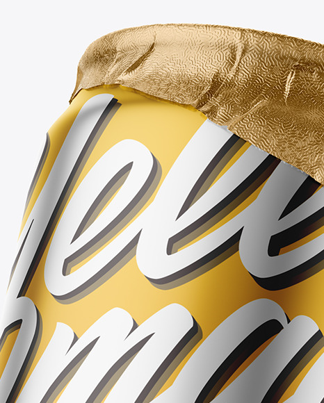 330ml Matte Metallic Drink Can w/ Foil Lid Mockup