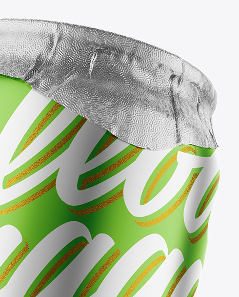 330ml Matte Metallic Drink Can w/ Foil Lid Mockup