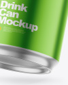 330ml Matte Metallic Drink Can w/ Foil Lid Mockup